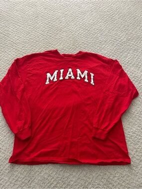 Red 'MIAMI' Long Sleeve Shirt XL